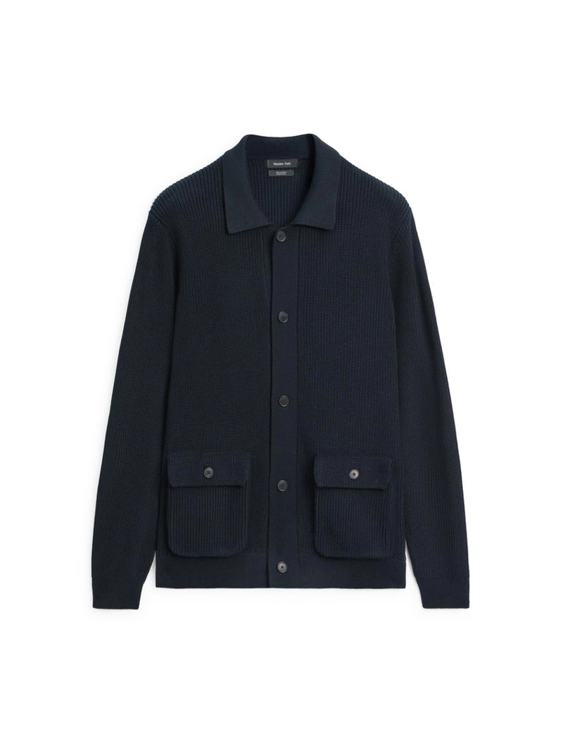 Кардиган из хлопкового трикотажа с карманами