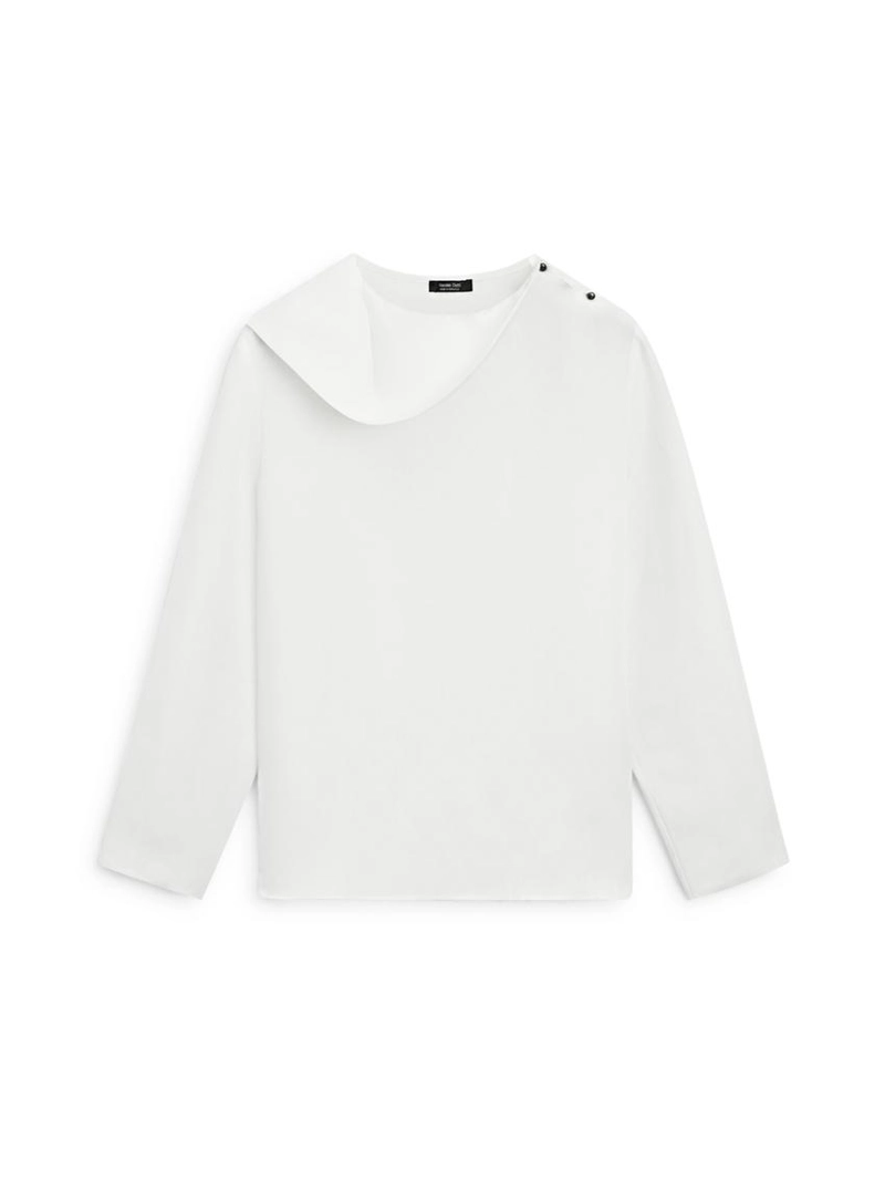 Рубашка с драпировкой и пуговицами