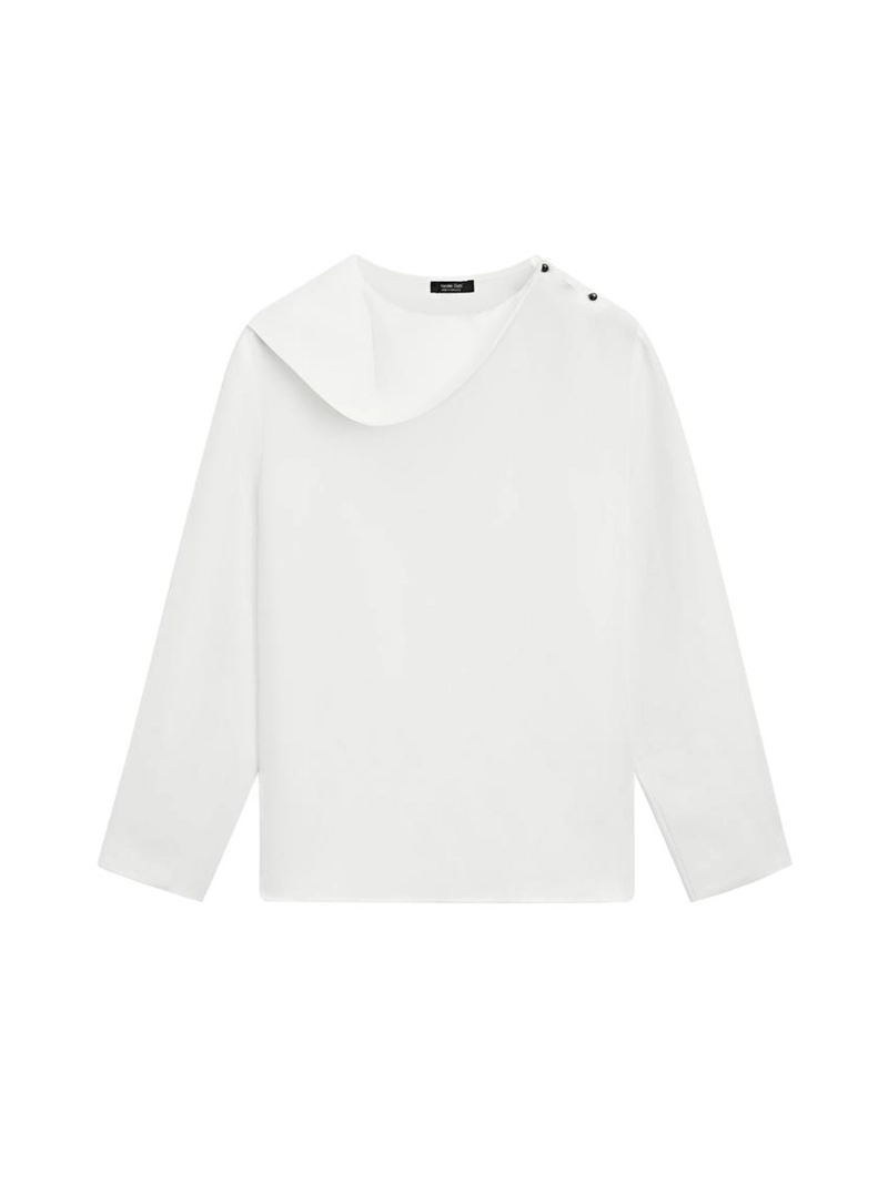 Рубашка с драпировкой и пуговицами