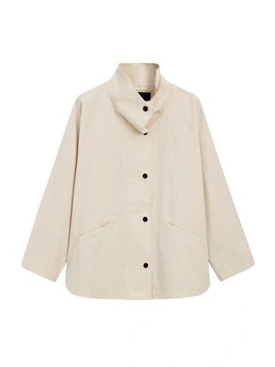 Куртка с деталями высокого воротника- Заказать в России