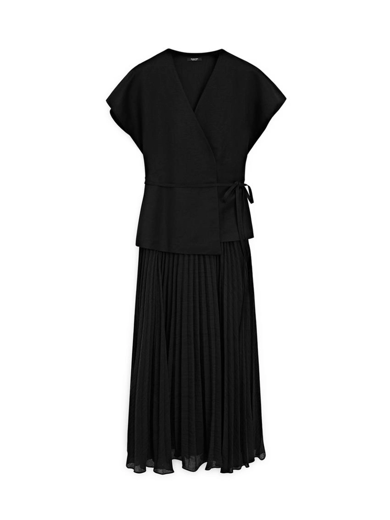 Длинное платье с плиссированной юбкой и деталями жилета