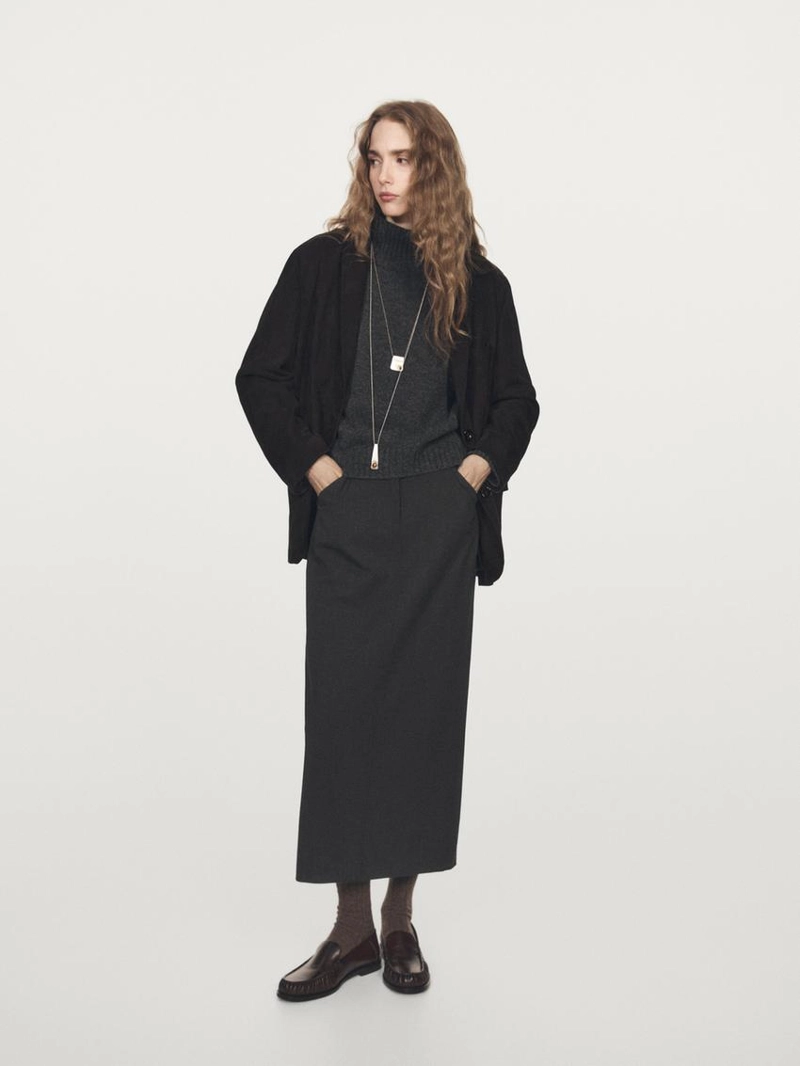 Юбка-карандаш из шерстяной смеси с карманами