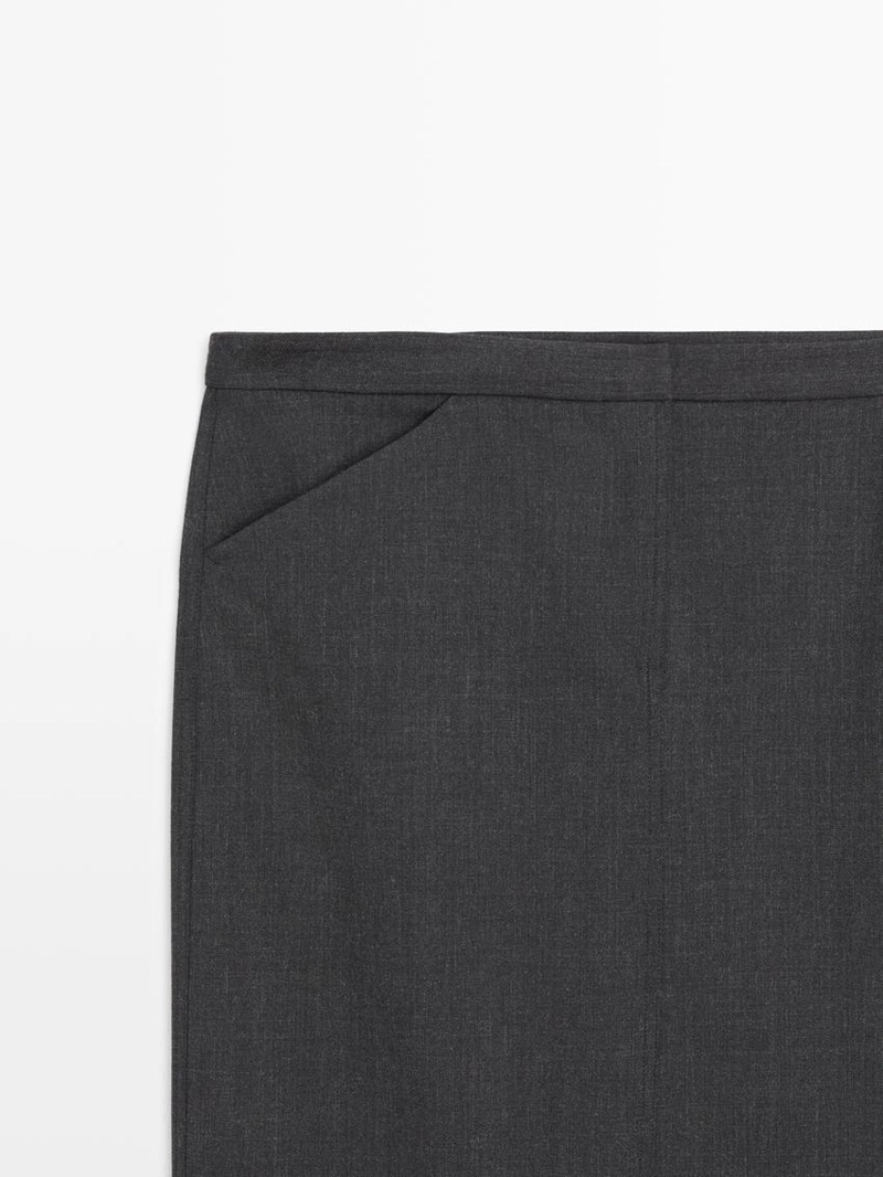 Юбка-карандаш из шерстяной смеси с карманами