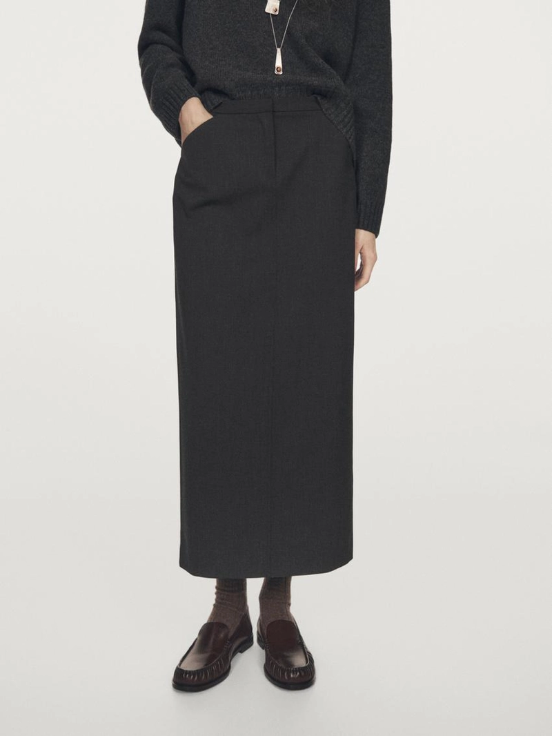 Юбка-карандаш из шерстяной смеси с карманами