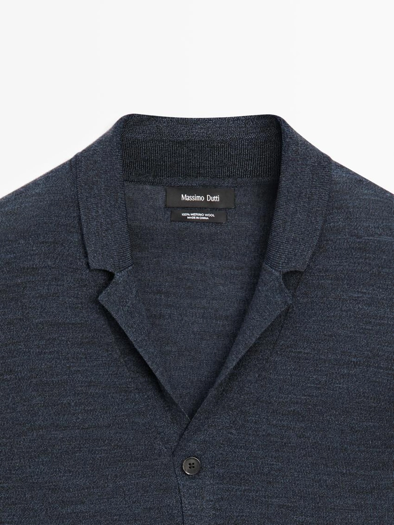 Кардиган из шерстяной смеси с лацканами