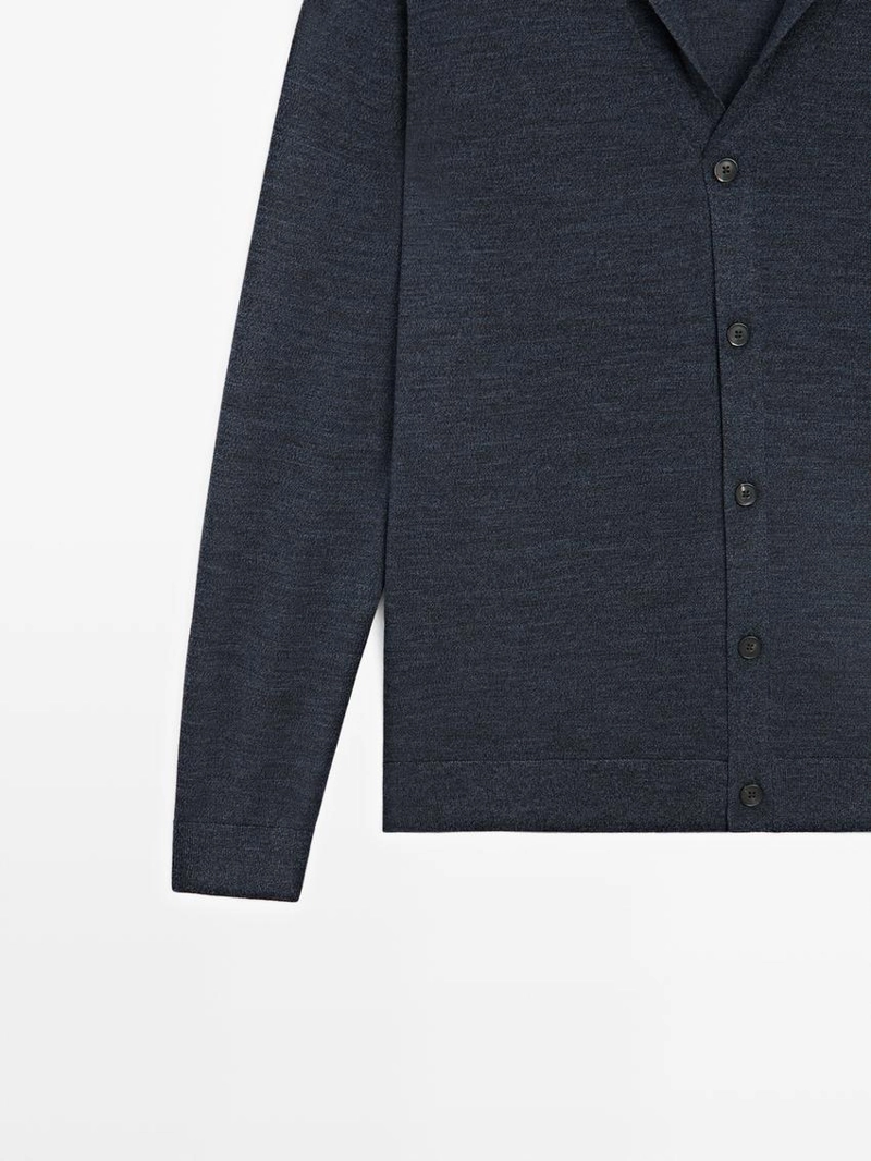 Кардиган из шерстяной смеси с лацканами