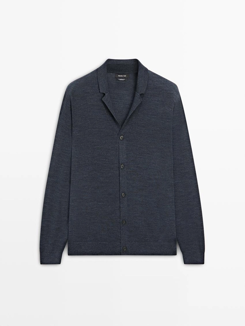 Кардиган из шерстяной смеси с лацканами