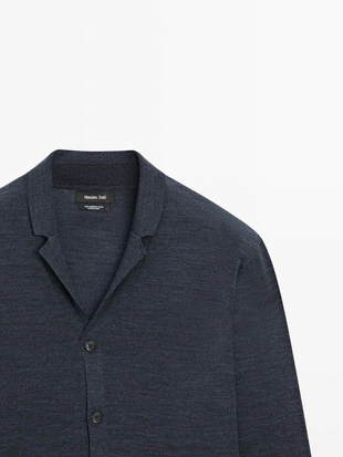 Кардиган из шерстяной смеси с лацканами- Заказать в России