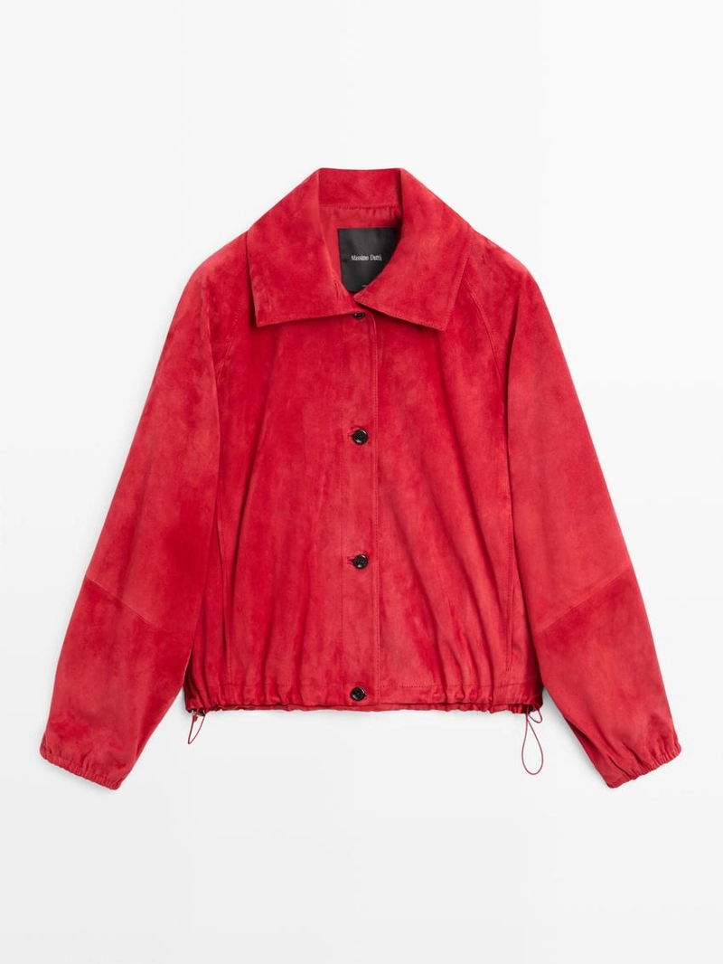 Куртка-бомбер из замши