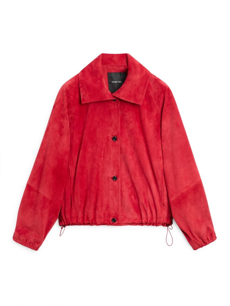 Куртка-бомбер из замши