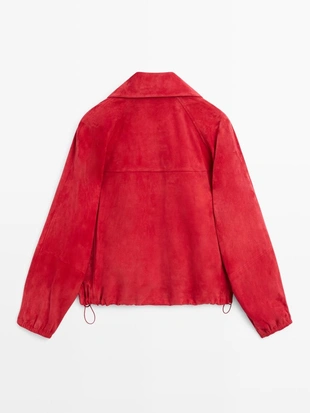 Куртка-бомбер из замши- Заказать в России