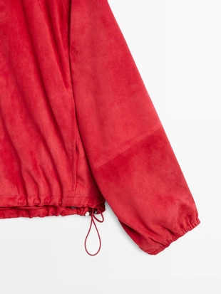 Куртка-бомбер из замши- Заказать в России