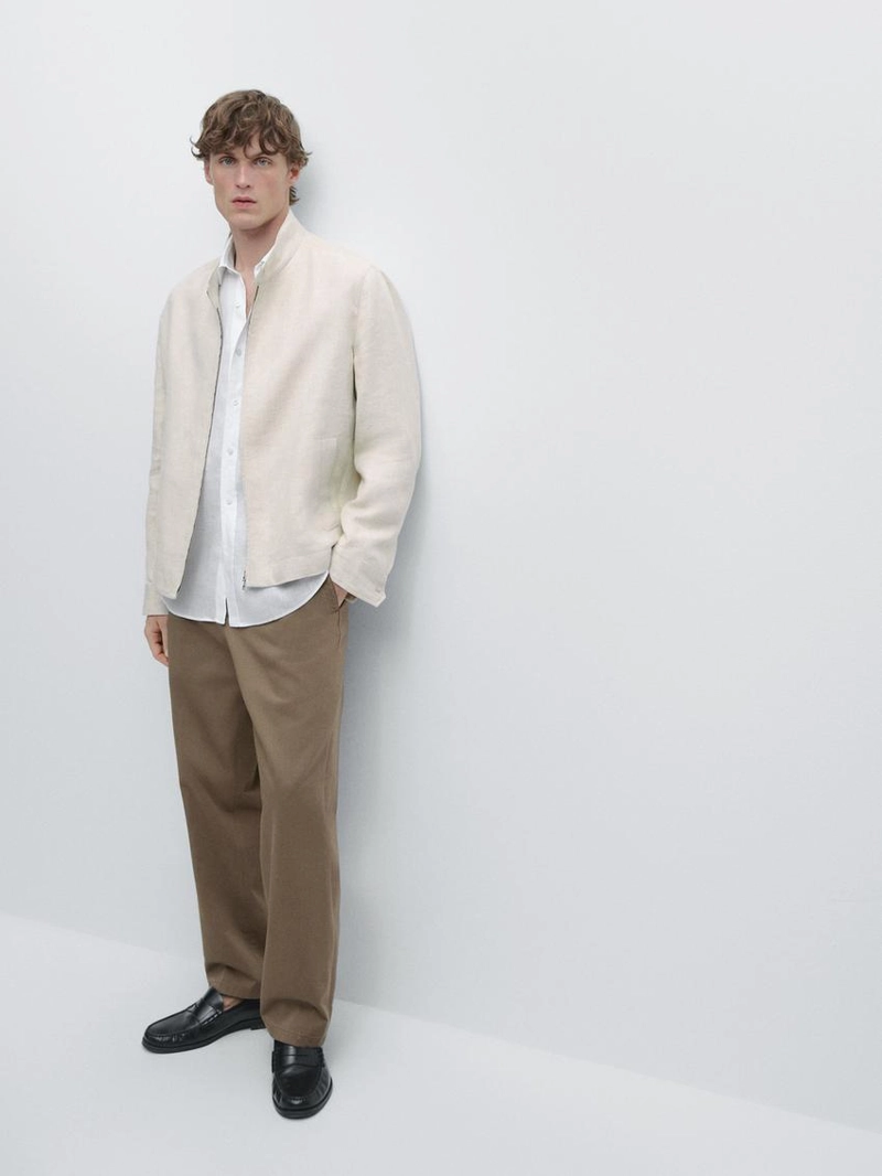 Рубашка из 100% льна в стиле slim fit