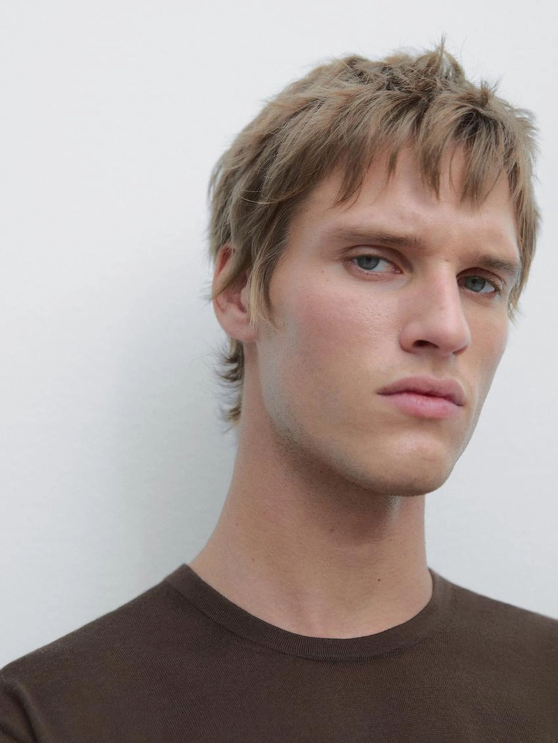 Футболка с коротким рукавом из шерстяно-лиоцелловой смеси