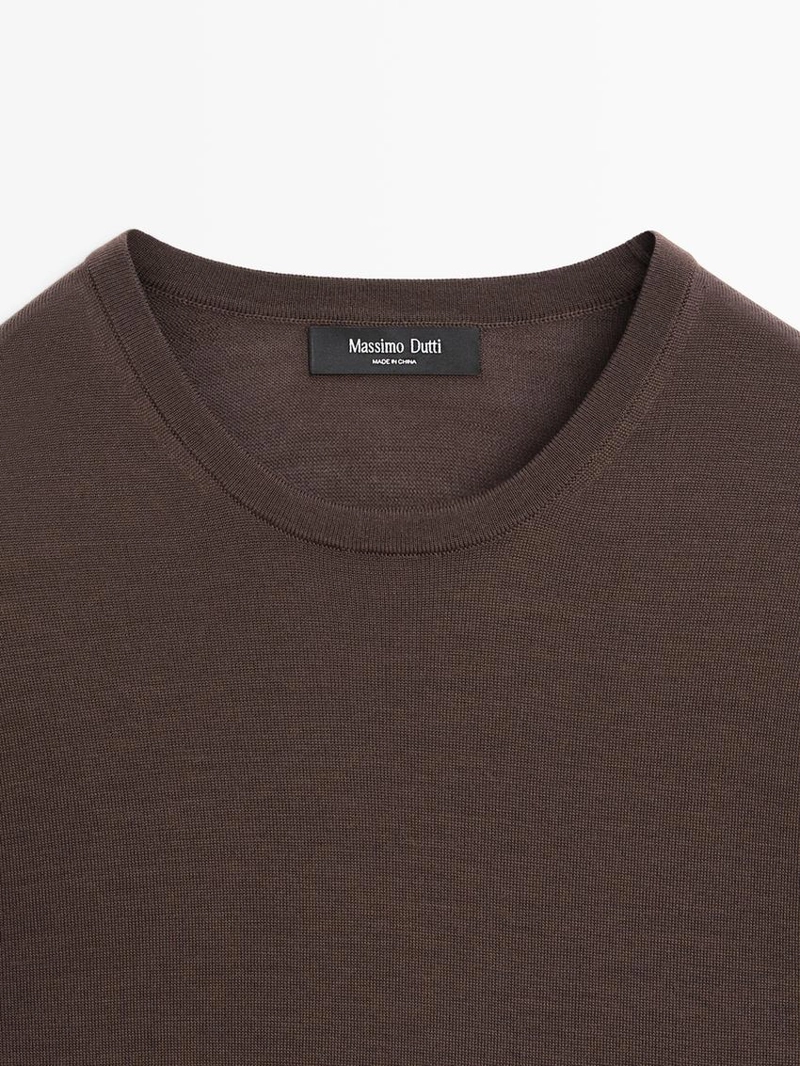 Футболка с коротким рукавом из шерстяно-лиоцелловой смеси