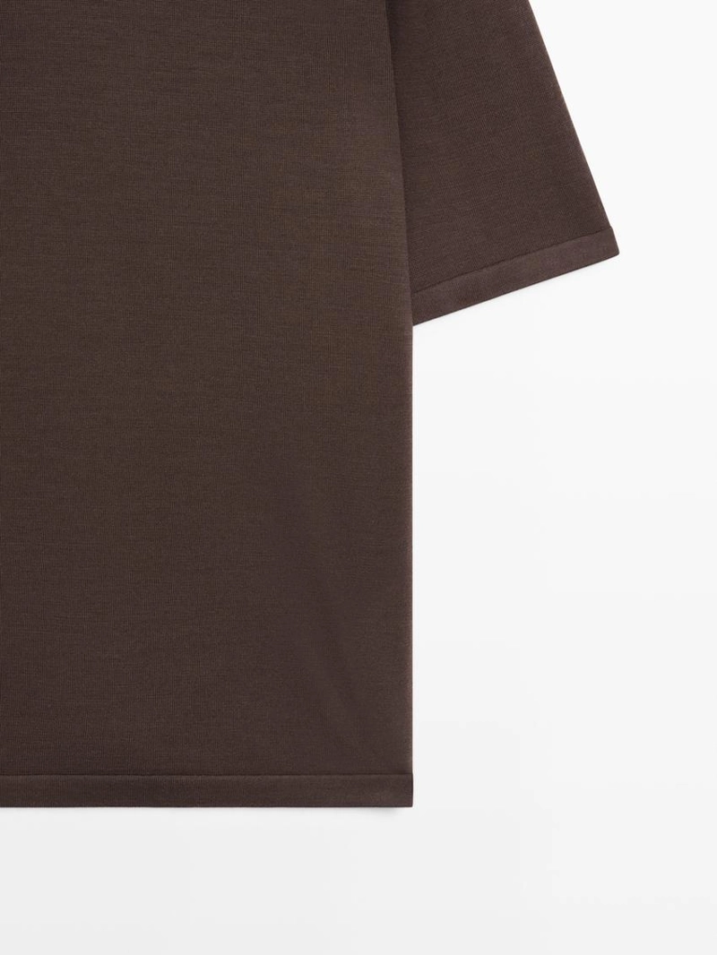 Футболка с коротким рукавом из шерстяно-лиоцелловой смеси