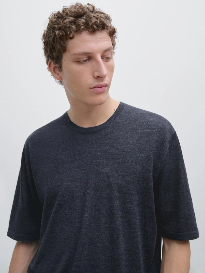 Футболка из шерстяно-лиоцелловой смеси на короткий рукав