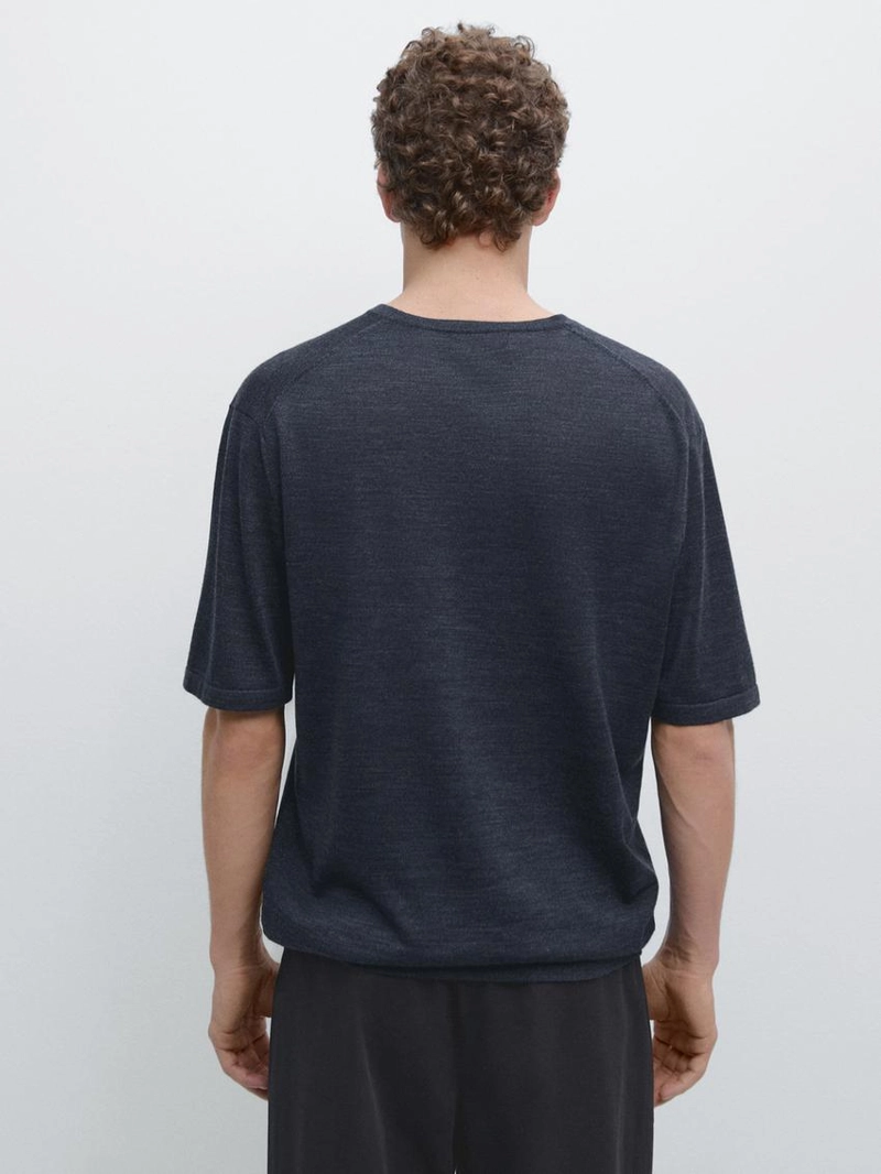 Футболка из шерстяно-лиоцелловой смеси на короткий рукав