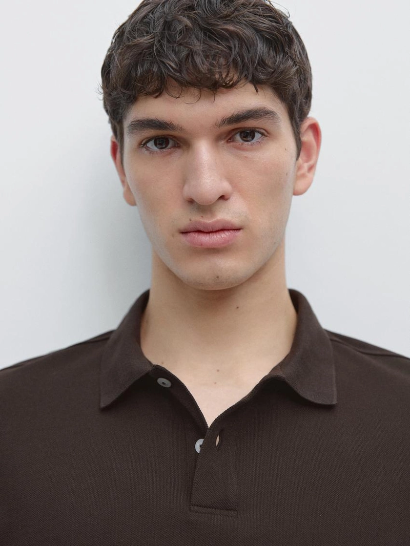 Поло из микротекстурированного хлопка