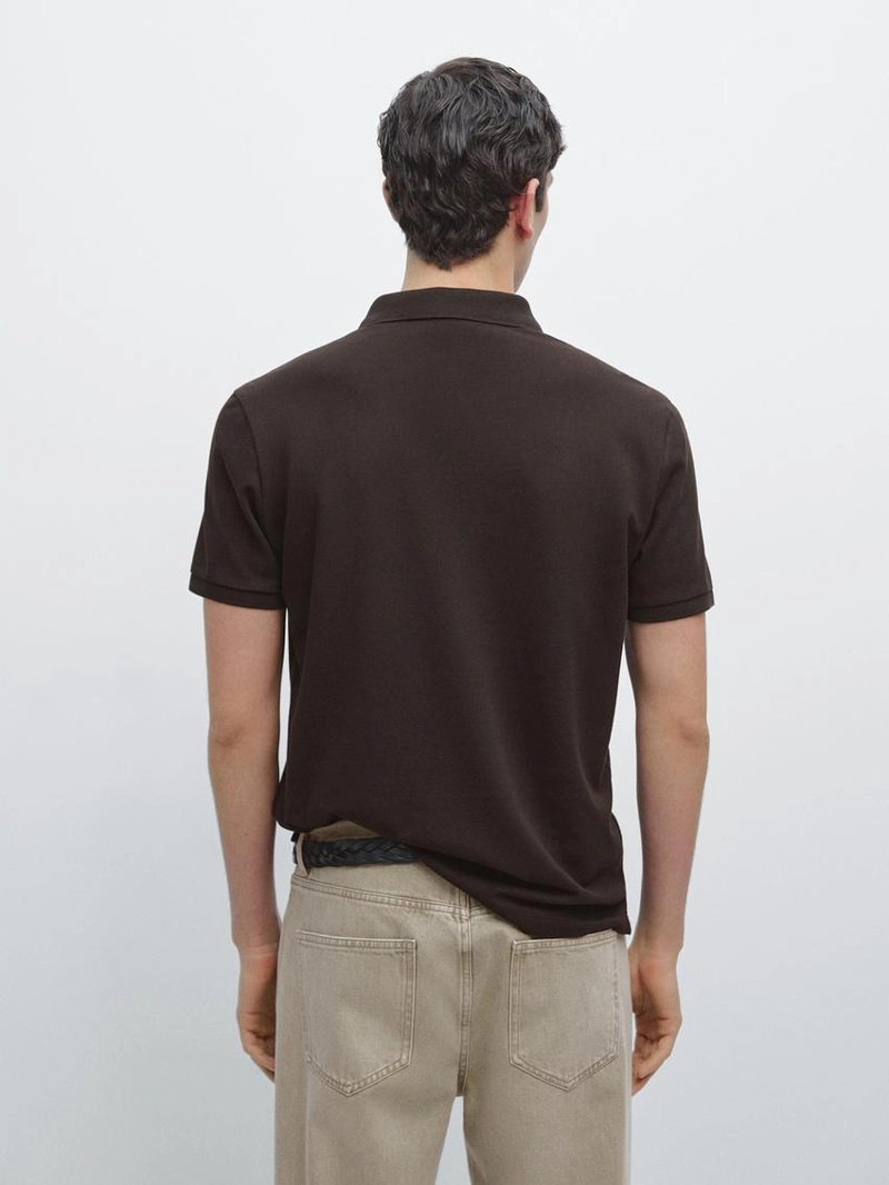 Поло из микротекстурированного хлопка