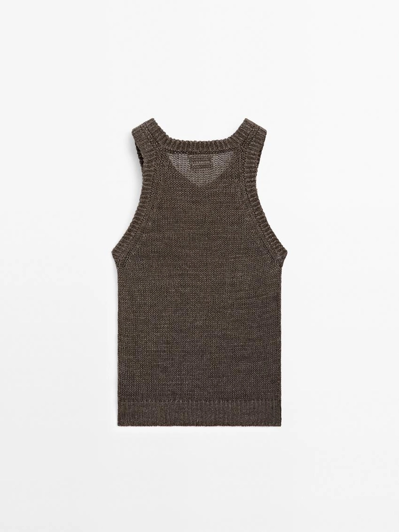 Вязаный топ из льна