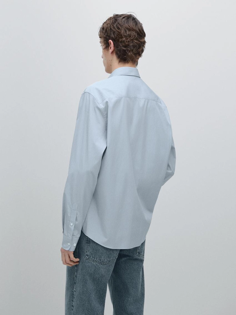 Рубашка из 100% хлопкового поплина в полоску