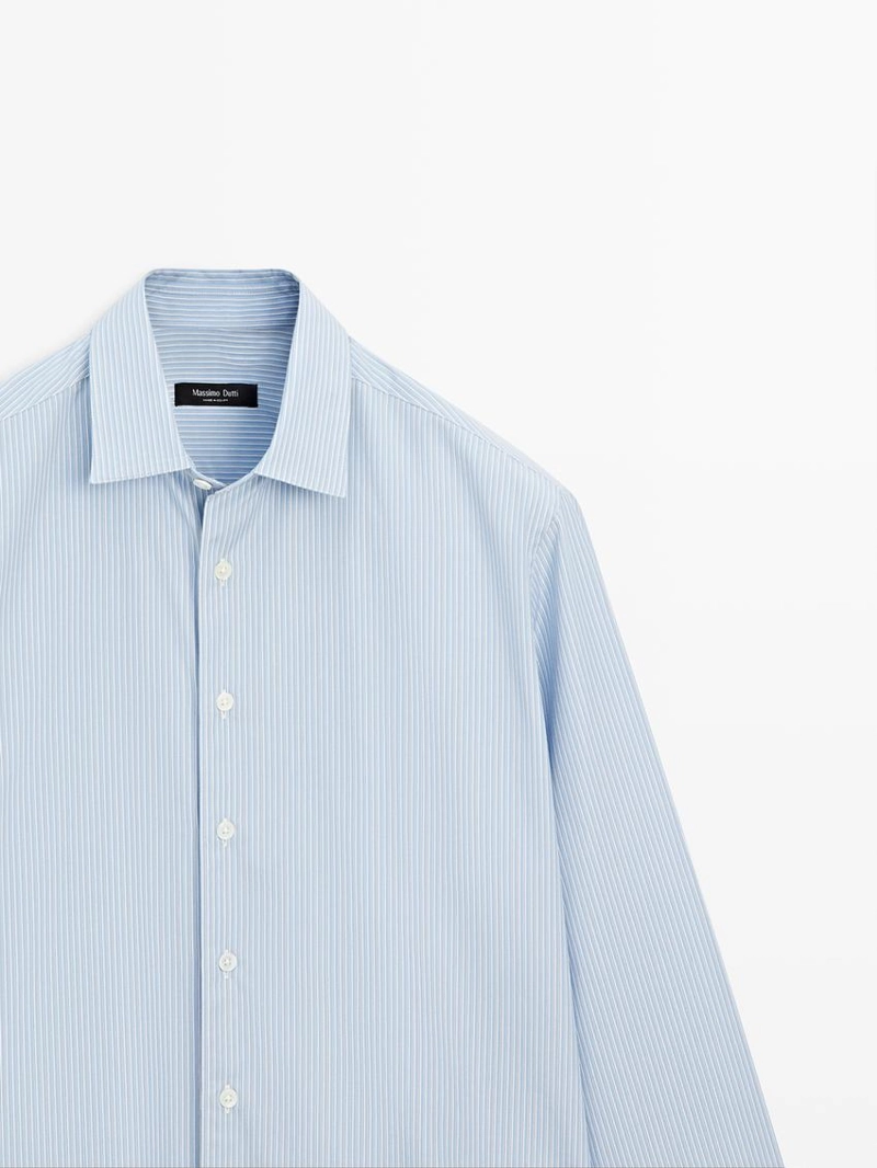 Рубашка из 100% хлопкового поплина в полоску