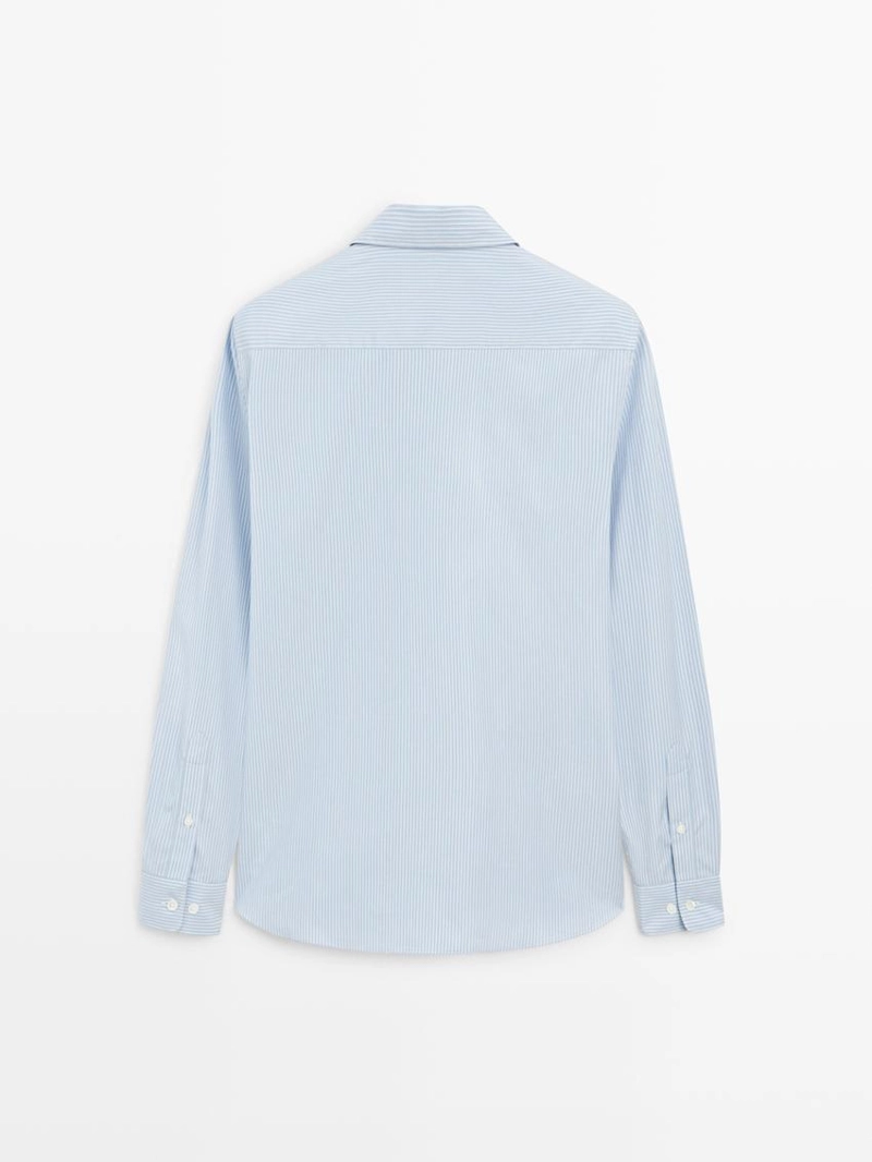 Рубашка из 100% хлопкового поплина в полоску
