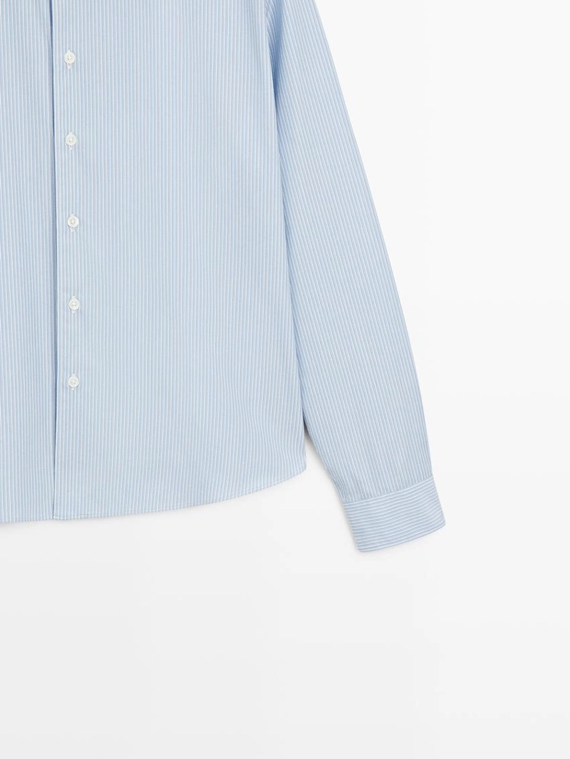 Рубашка из 100% хлопкового поплина в полоску