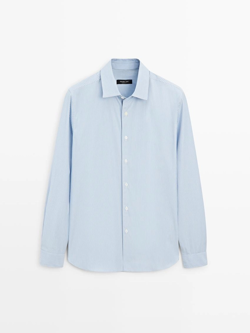 Рубашка из 100% хлопкового поплина в полоску