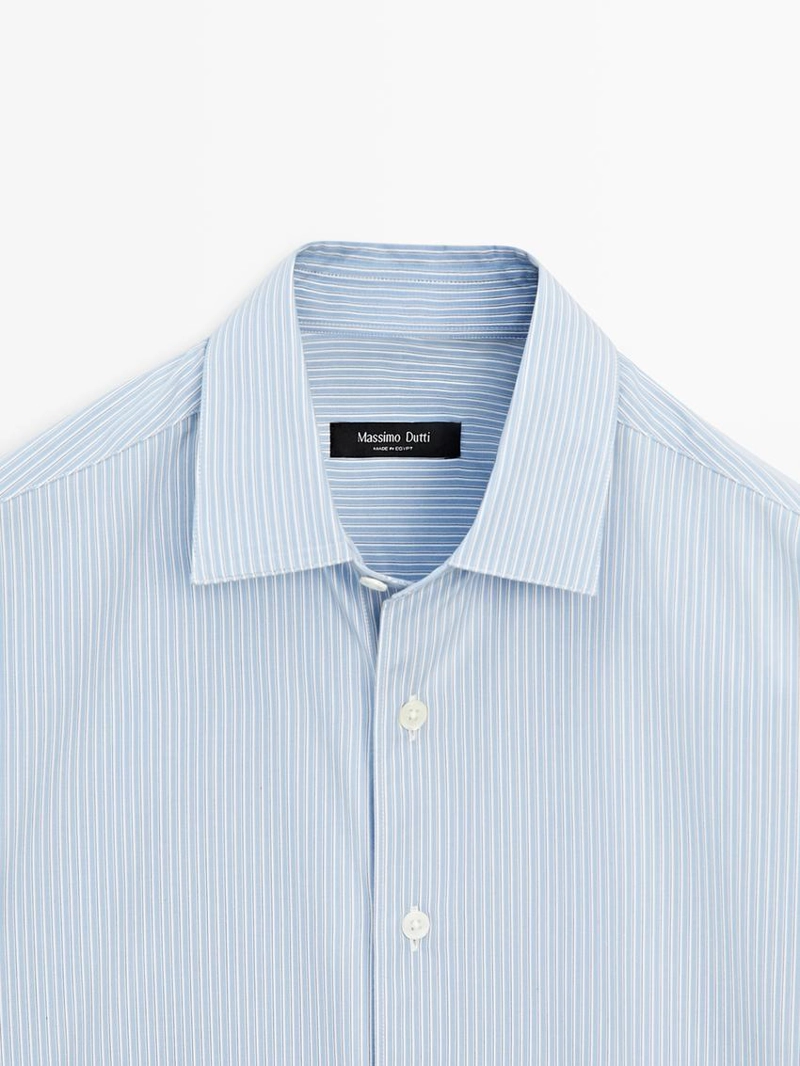 Рубашка из 100% хлопкового поплина в полоску