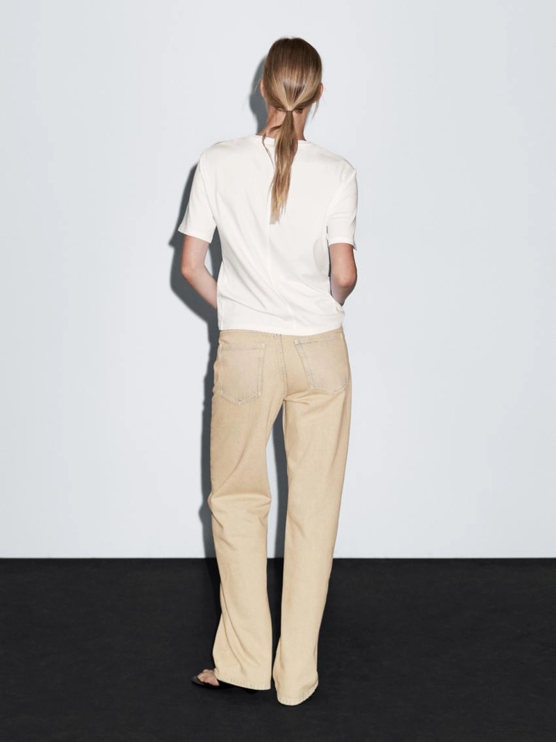 Джинсы из хлопка с широкими штанинами и средней посадкой