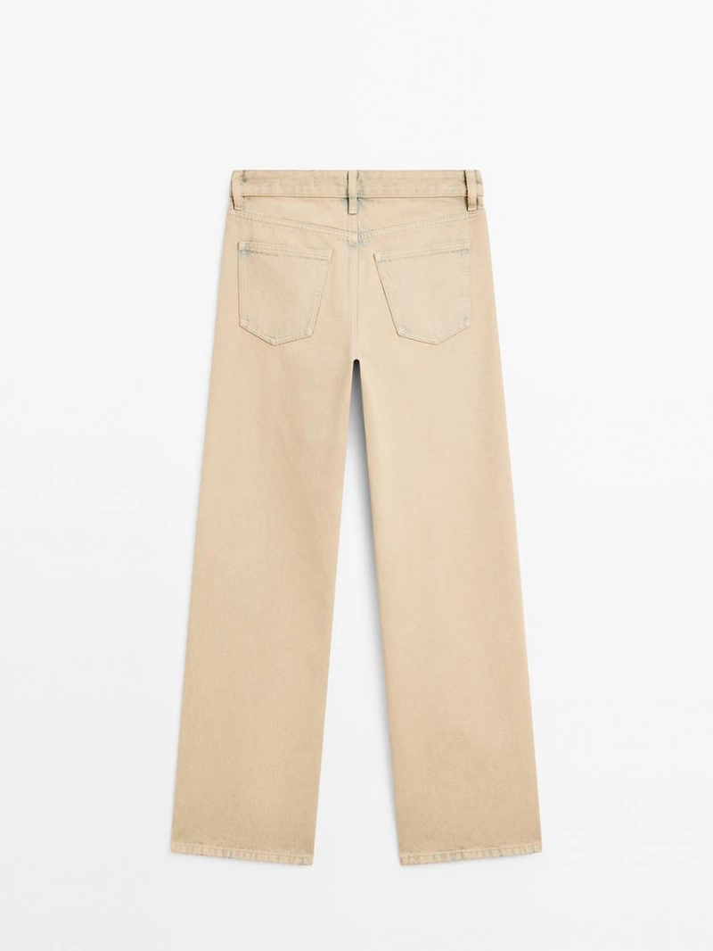 Джинсы из хлопка с широкими штанинами и средней посадкой