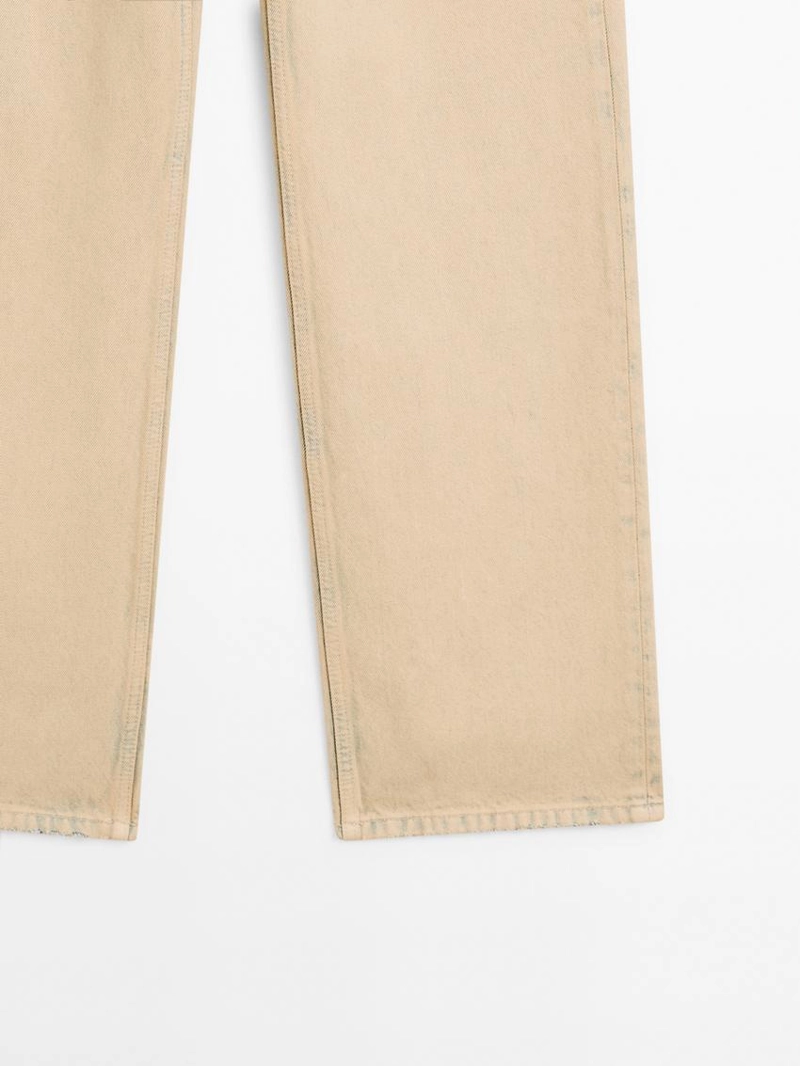 Джинсы из хлопка с широкими штанинами и средней посадкой