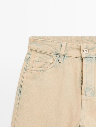 Джинсы из хлопка с широкими штанинами и средней посадкой- Заказать в России