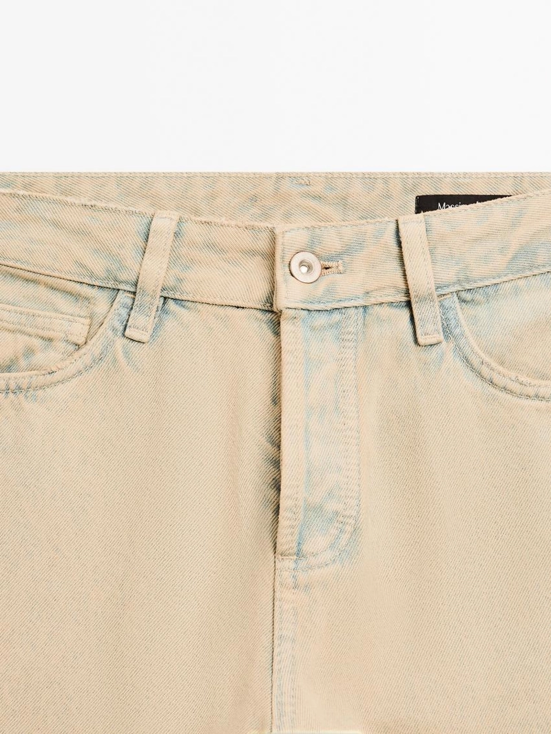 Джинсы из хлопка с широкими штанинами и средней посадкой