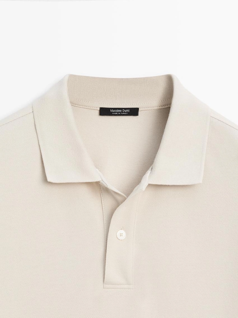 Поло из микротекстурированного хлопка