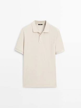 Поло из микротекстурированного хлопка- Заказать в России