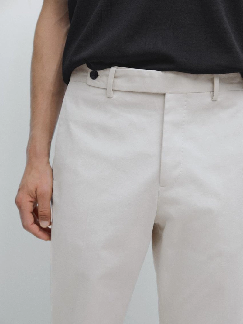 Брюки из хлопкового смесового твила