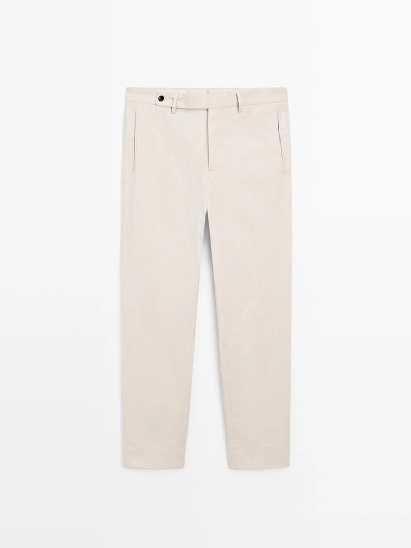 Брюки из хлопкового смесового твила