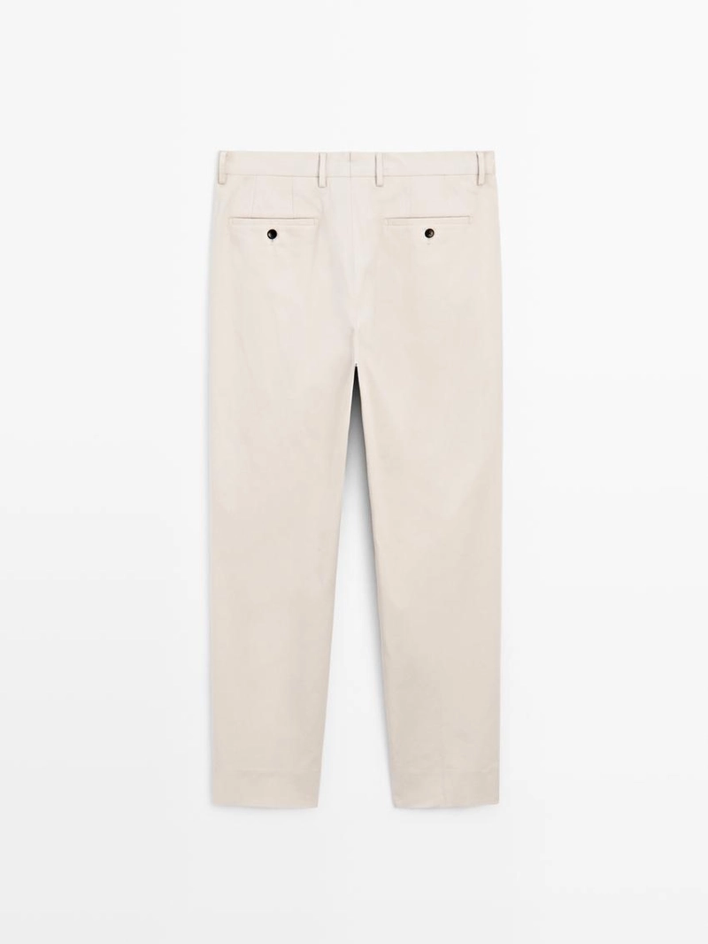 Брюки из хлопкового смесового твила