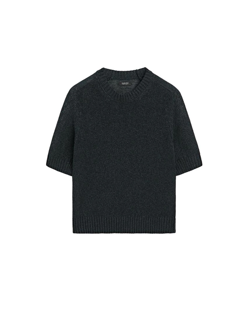 Трикотажный свитер с коротким рукавом