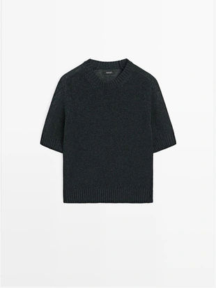 Трикотажный свитер с коротким рукавом- Заказать в России