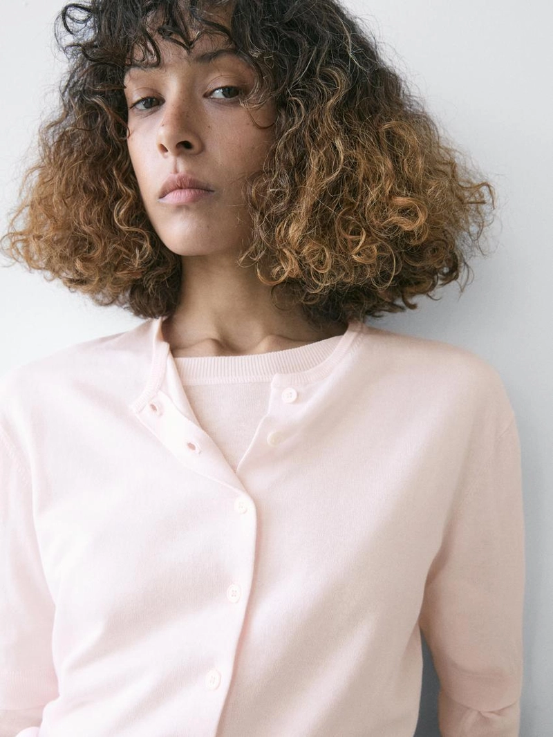 Кардиган из хлопкового микса с короткими рукавами