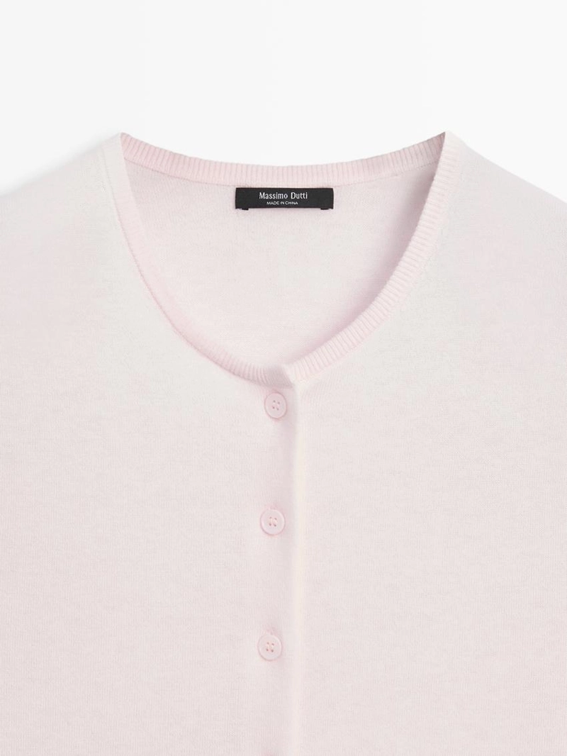 Кардиган из хлопкового микса с короткими рукавами