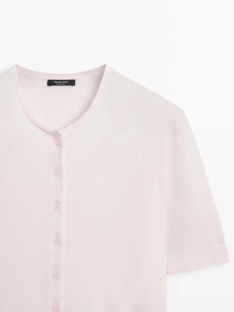 Кардиган из хлопкового микса с короткими рукавами