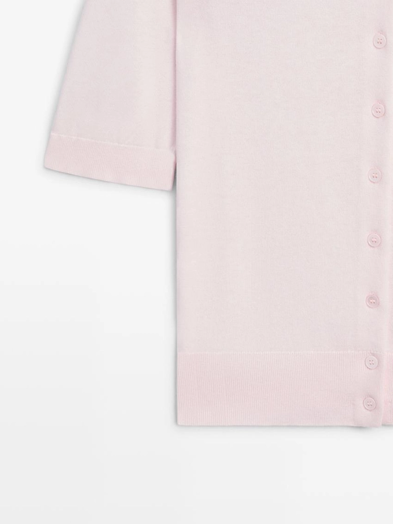 Кардиган из хлопкового микса с короткими рукавами