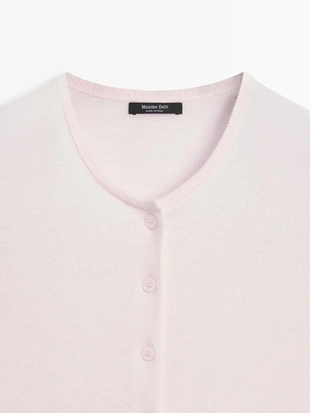 Кардиган из хлопкового микса с короткими рукавами- Заказать в России