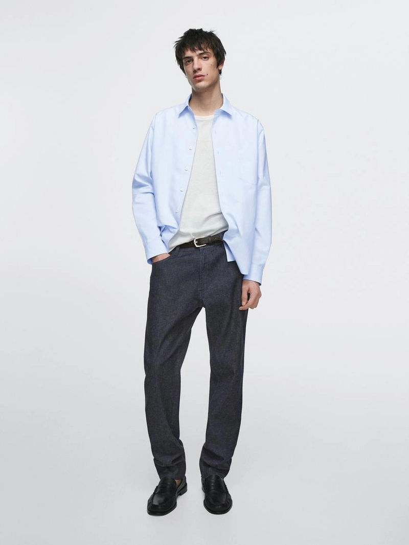 Джинсы легкого slim-fit с отбеленной отделкой