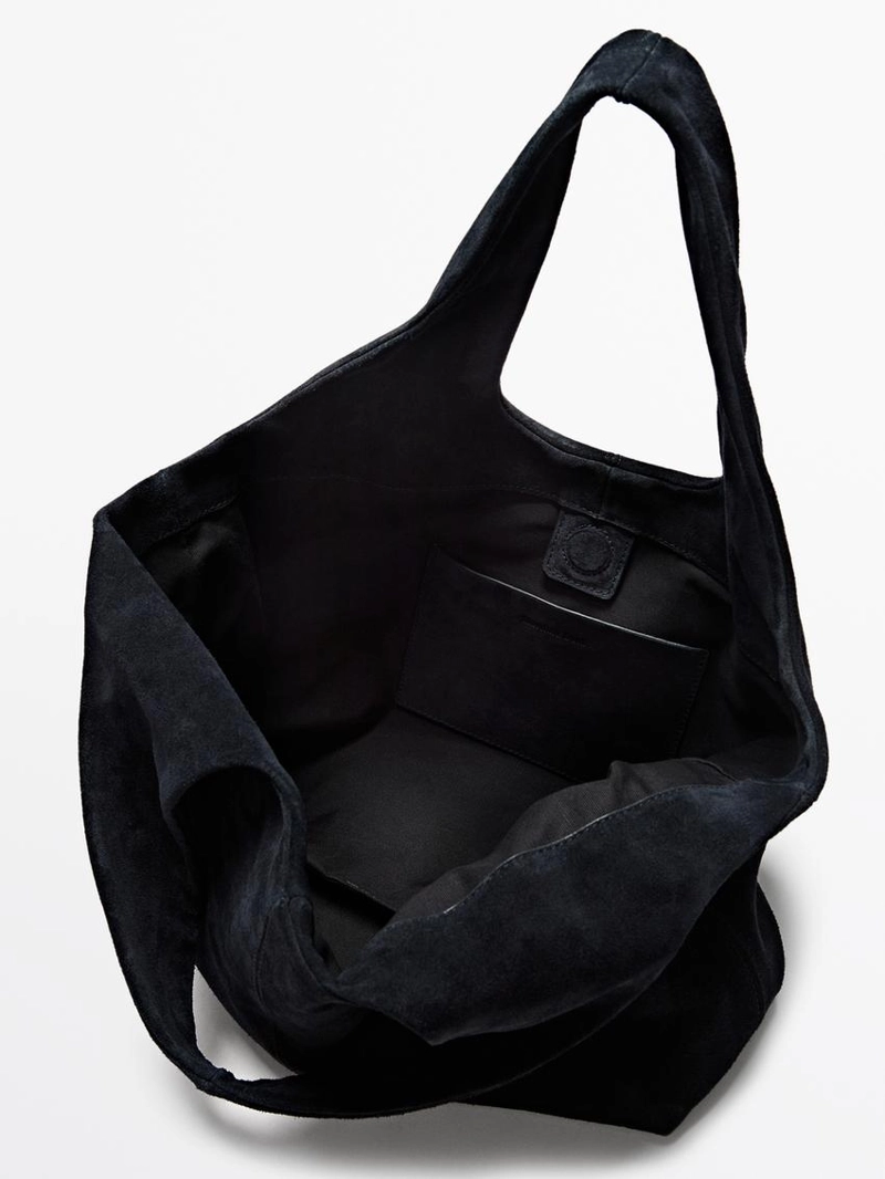 Сумка-шоппер из натуральной разделанной кожи среднего размера